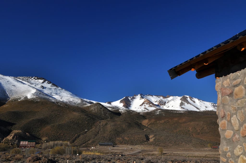 Vista al valle desde la cabaña.